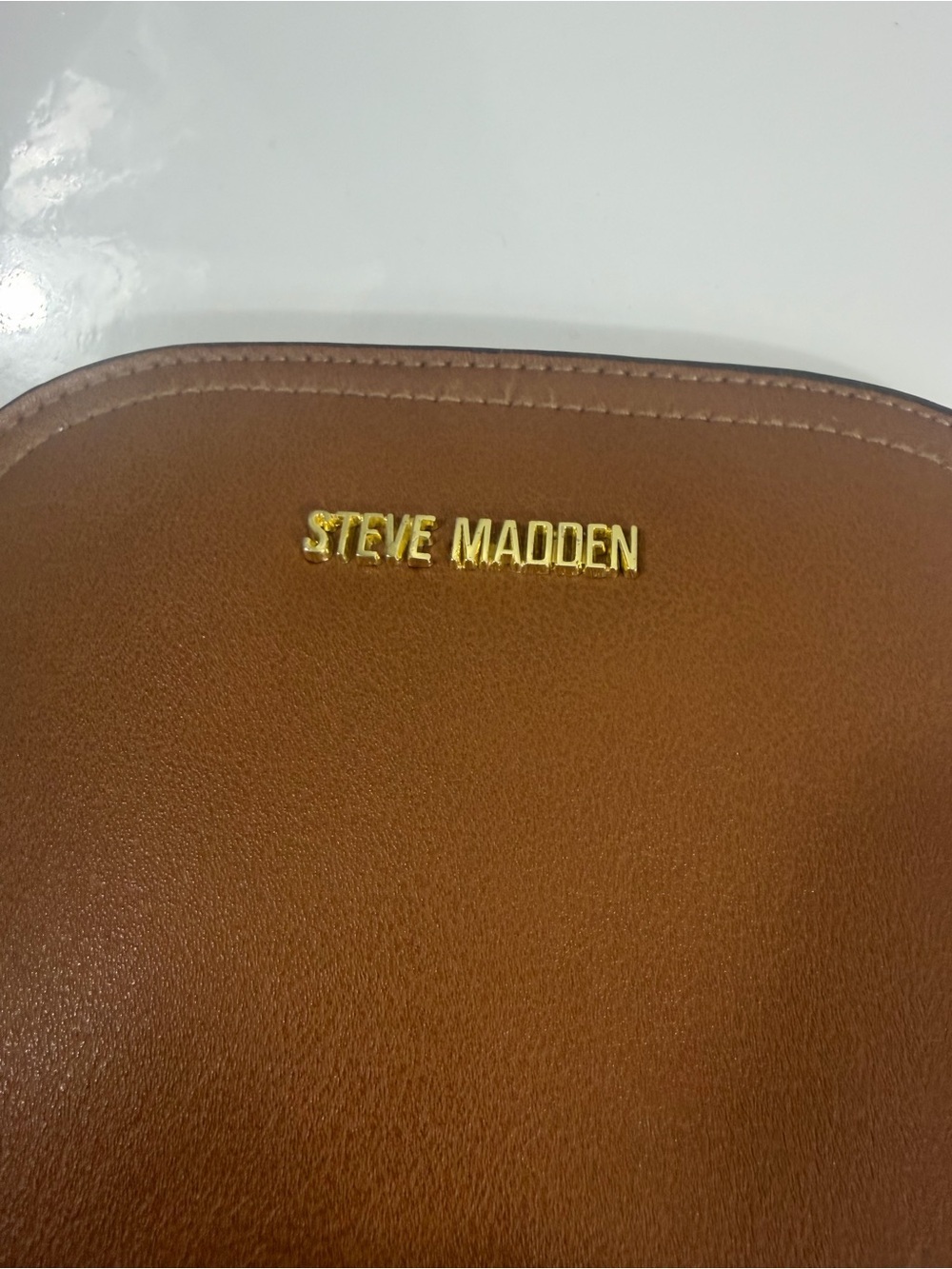 Steve Madden Brown Crossbody Bag Gold Chain Small Purse - Picture 2 of 11